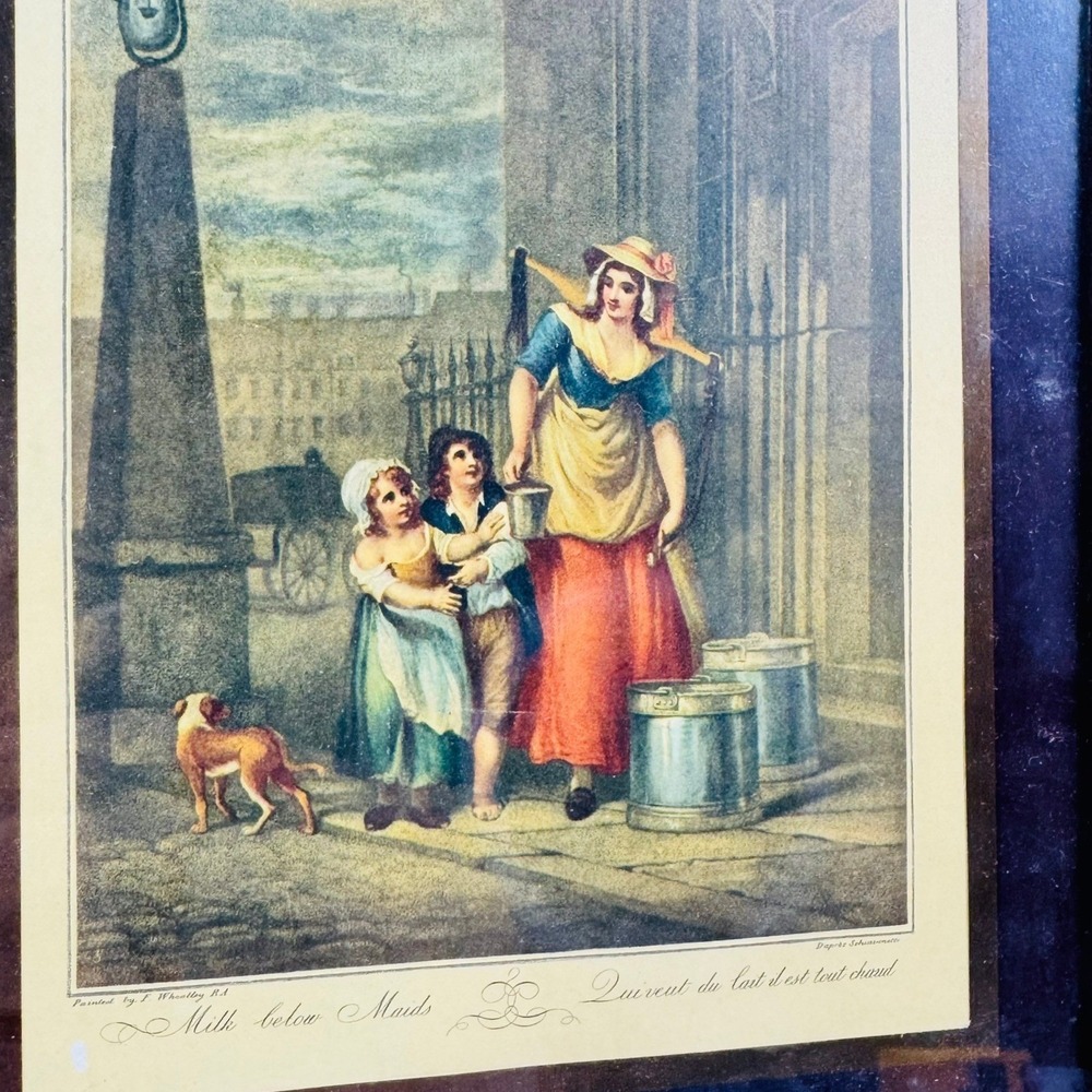 Vintage Francis Wheatley Milk below Maids Framed Print Cries of London 8.5x10.5"